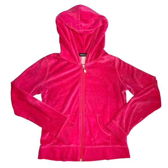 Velour Y2K Hot Pink Tracksuit Sweater - Picture 1 of 2